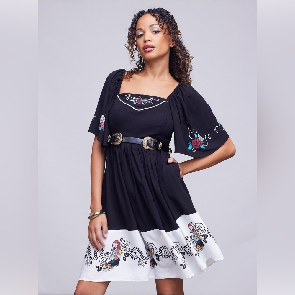 Disney The Nightmare Before Christmas Sally Western Patterned Smock Dress - Picture 8 of 8